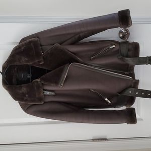 Forever 21 fur jacket olive green